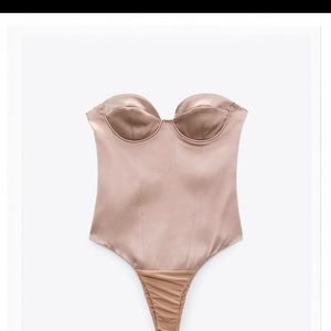 Pink Satin Bodysuit Brand new with tags  never worn